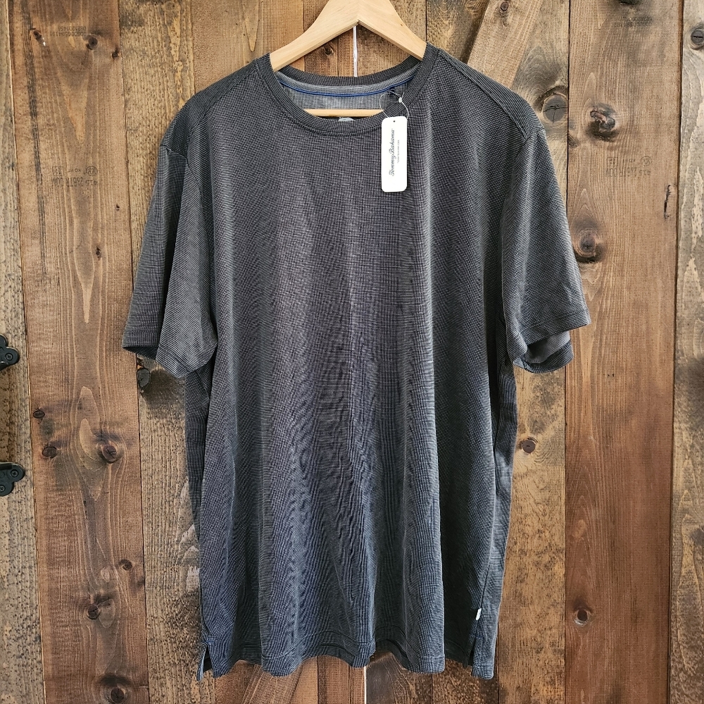 Tommy Bahama Charcoal Short Sleeve Breezeway Tee. Size XL New With Tags.